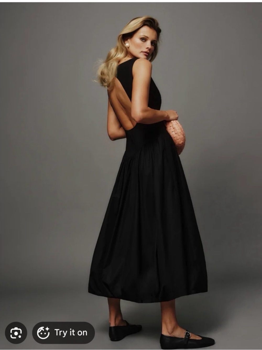 Reformation Black Backless Elvira Dress